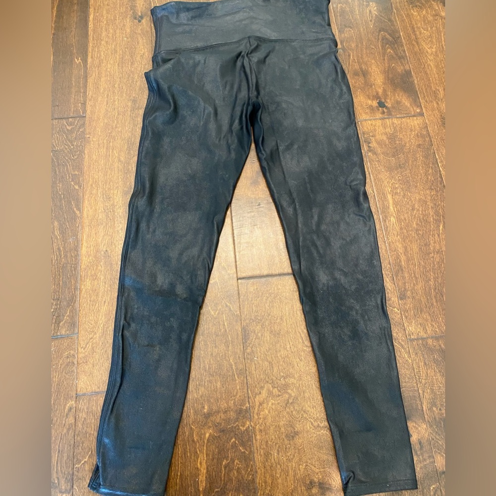 Spanx faux leather leggings petite